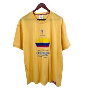 Fifa World Cup Russia 2018 Colombia Football Soccer Yellow T-Shirt Mens XXL